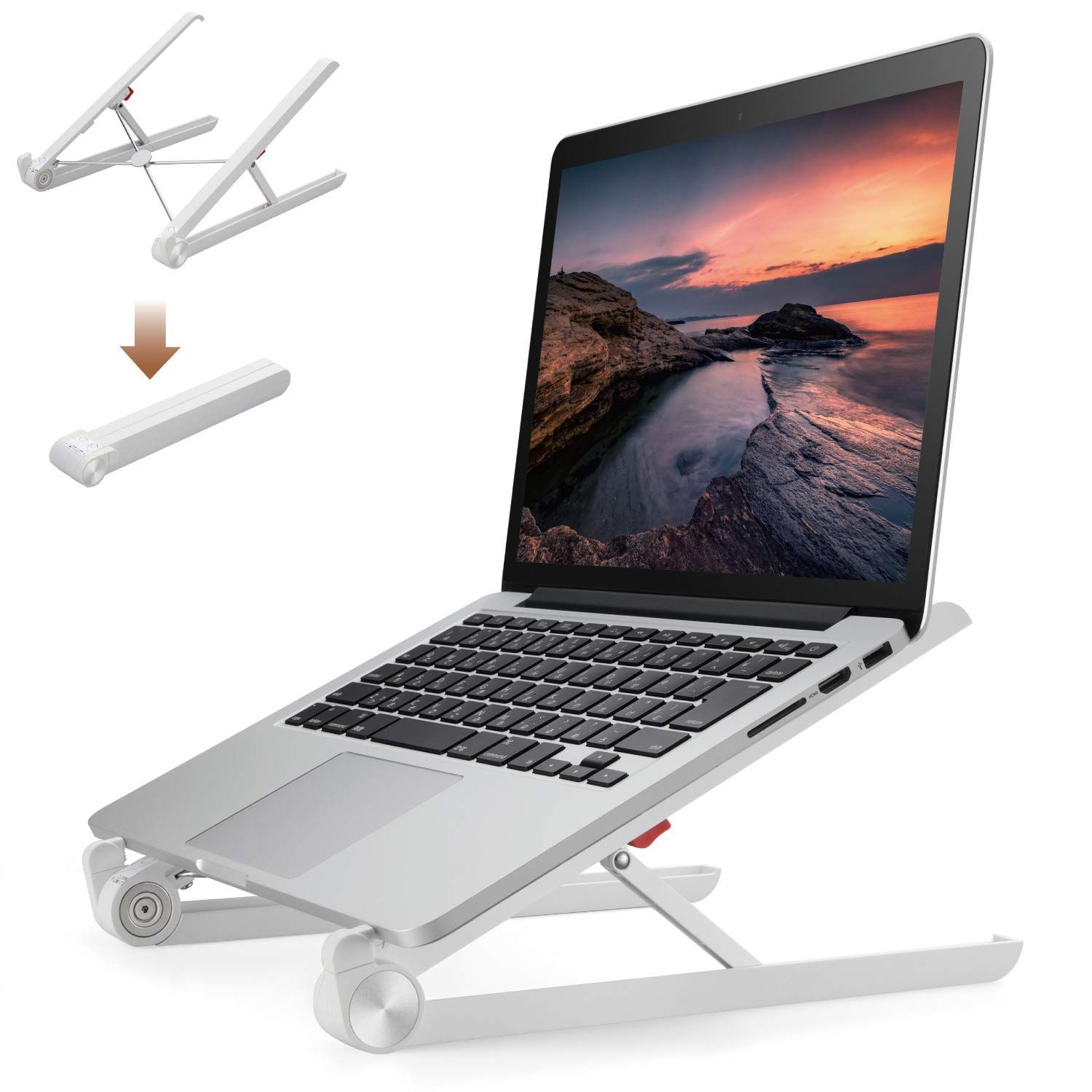 人気商品】~15.6インチノートPC対応 2段階角度調整 折りたたみ時サイズ