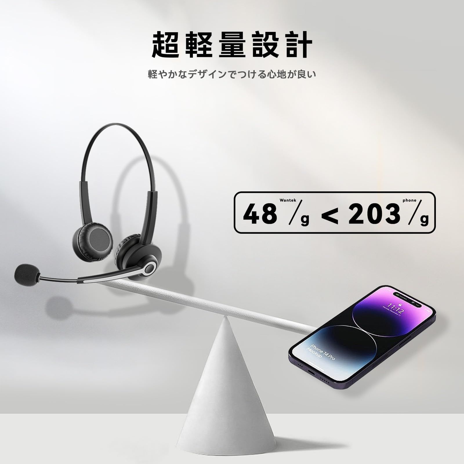 人気商品】ノイズキャンセリングマイク付き 両耳 コールセンター