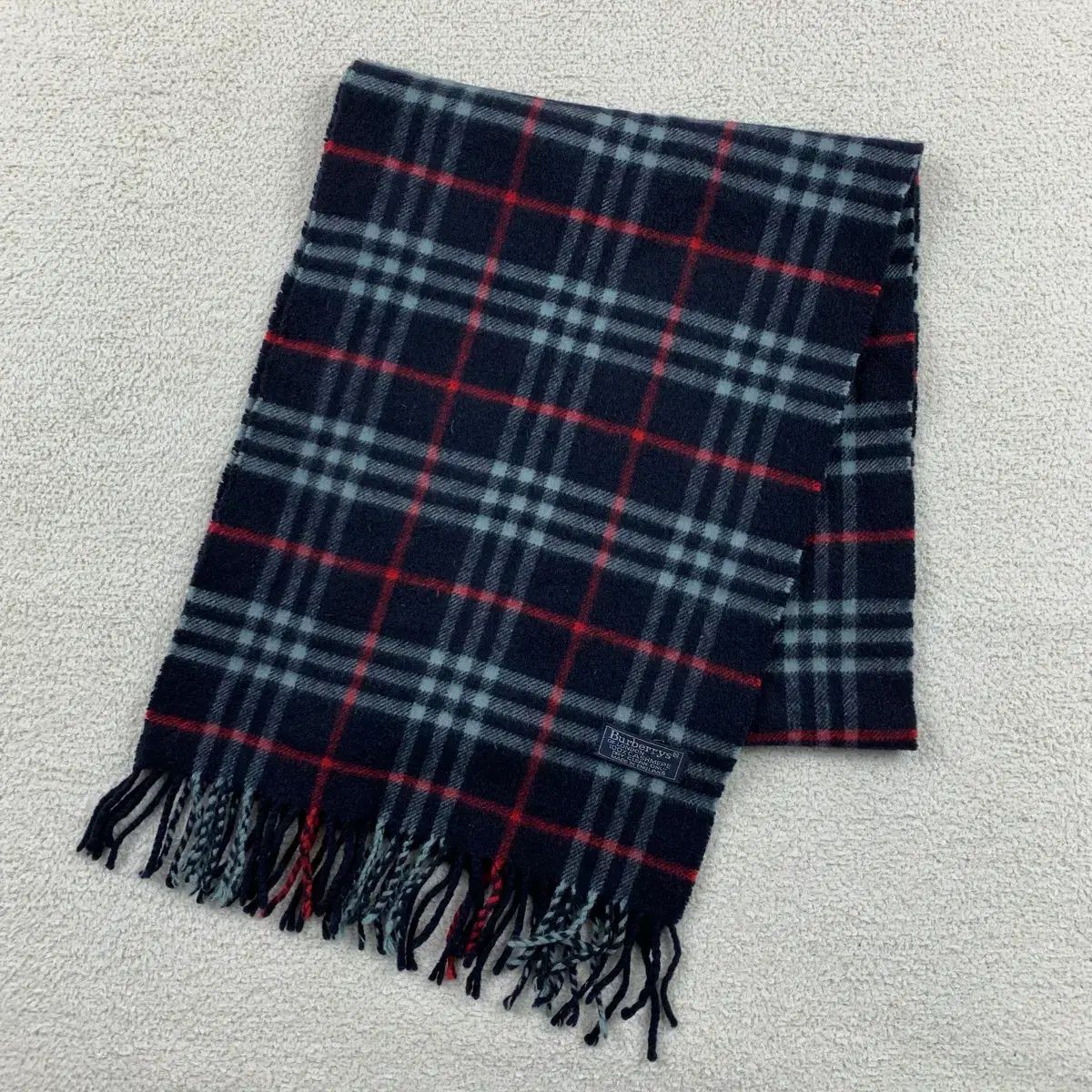 バーバリー カシミア ネイビ ノヴァチェック マフラー - メルカリ