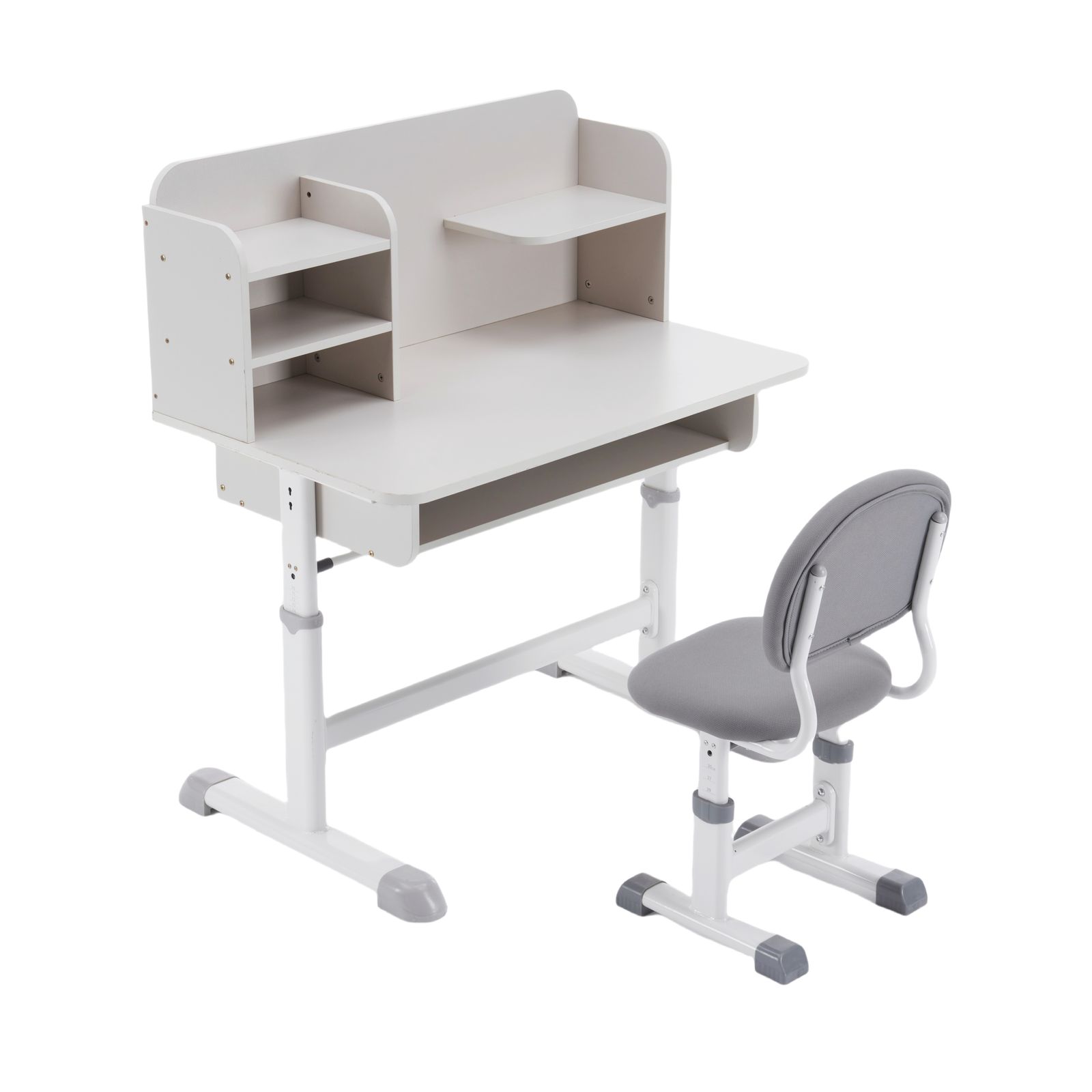 数量 勉強デスク 昇降式 学習机 チェア付き 手動高さ調整 引き出し付き シンプル ホワイト 子供部屋