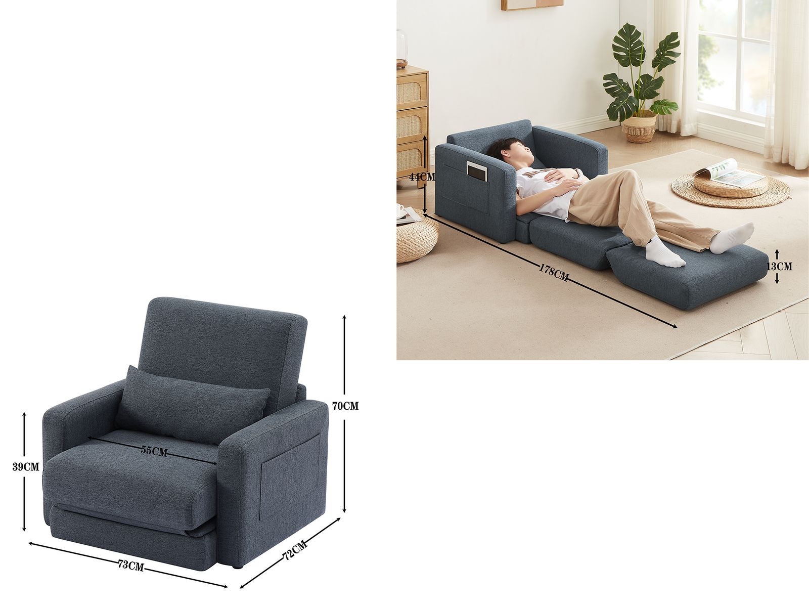 ソファーベッド 折りたたみベッド ローソファー シングルソファー