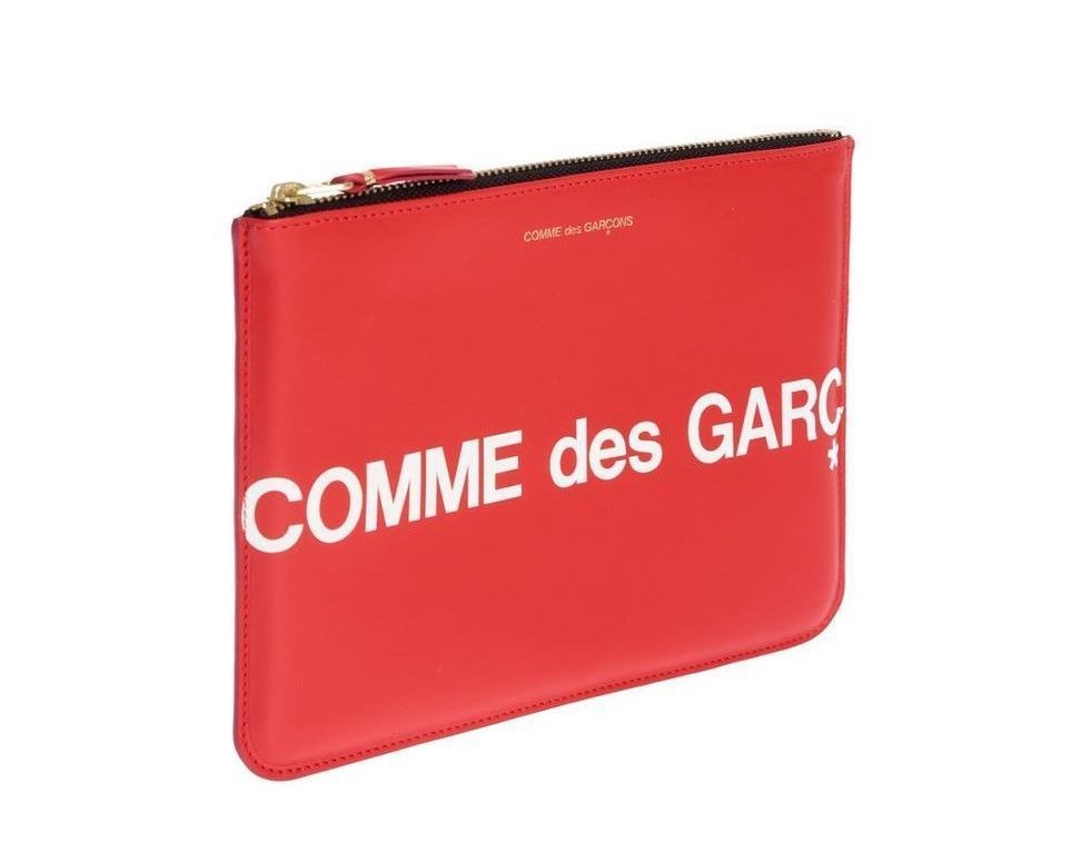 COMME des GARCONS WALLET Huge Logo スムースレザー ラージポーチ