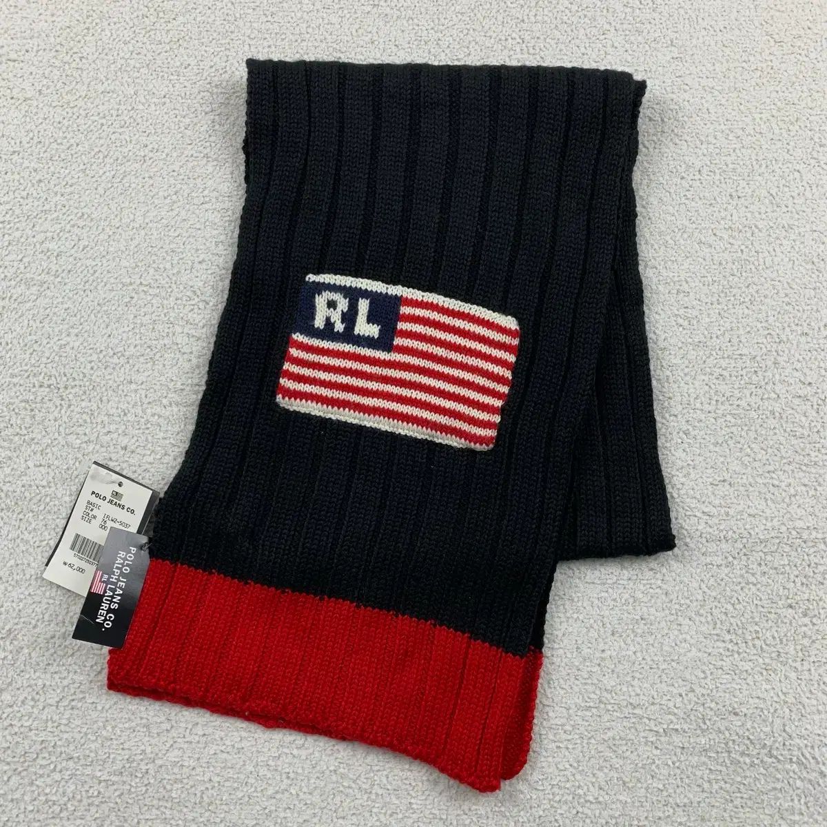 ポロ ジーンズ 星条旗 ロゴ ゴージ ニット マフラー