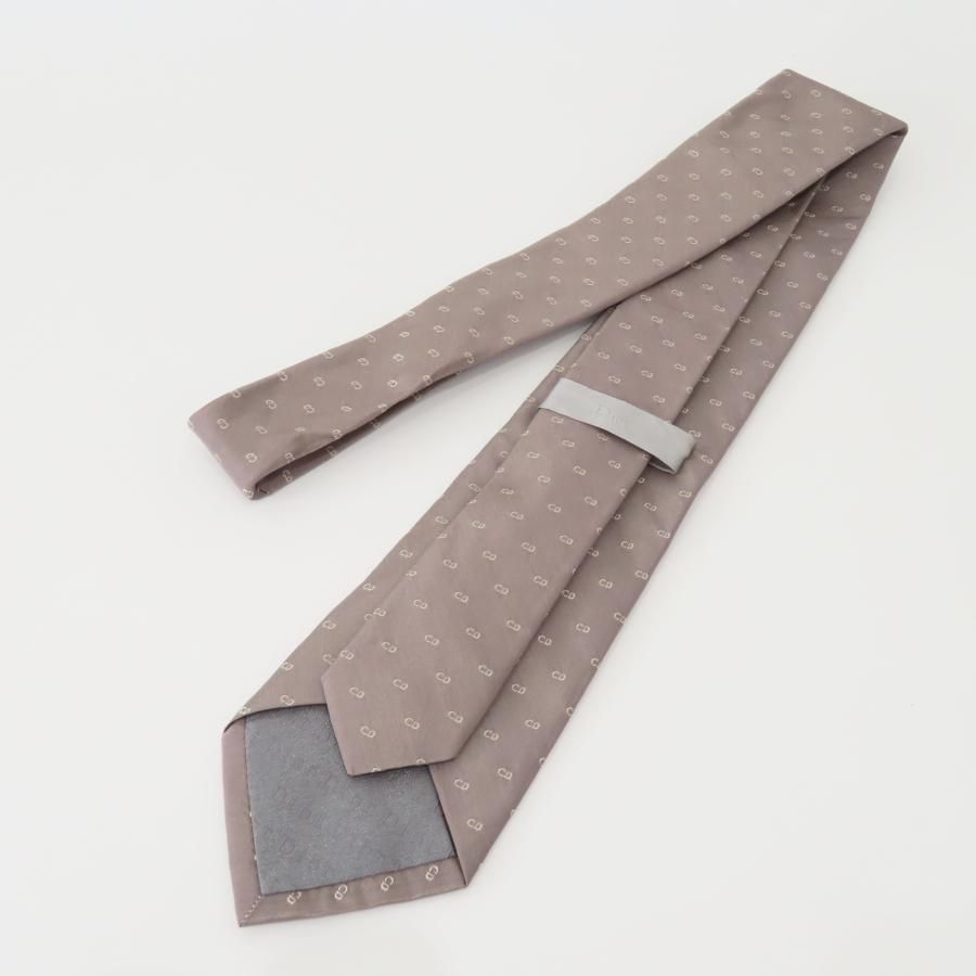M10 Dior HOMME ディオールオム DCロゴ 総柄 シルクネクタイ グレー