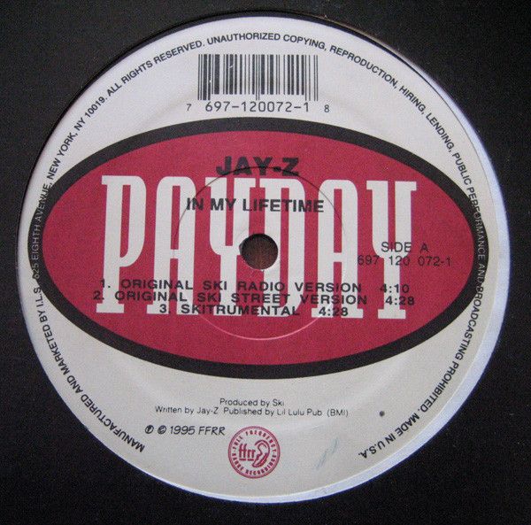 米12” Jay-Z In My Lifetime 6971200721 Payday, FFRR /00250 - メルカリ