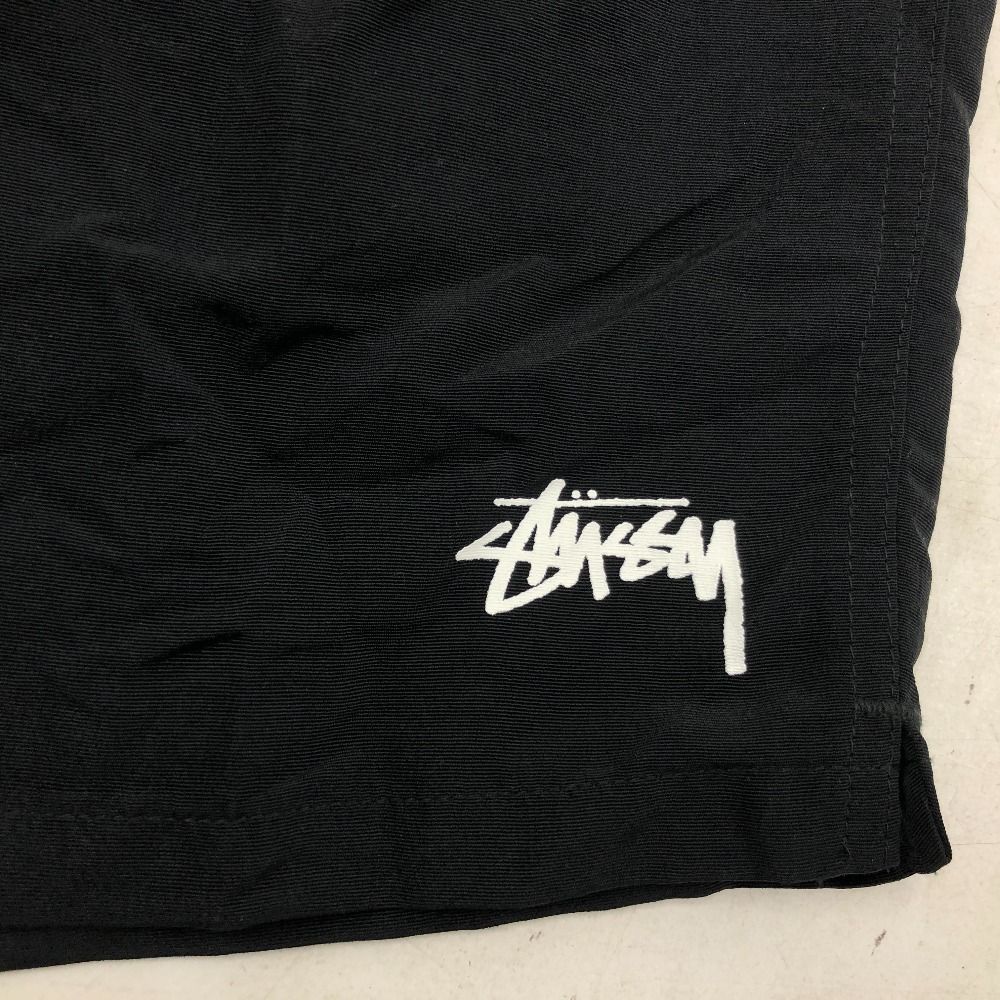 02 w 20962 ステューシー STUSSY short trunk ブラック XL グアテマラ製 メンズ ショートパンツ ナイロン 品 テーパードデニム ビジネスカジュアル