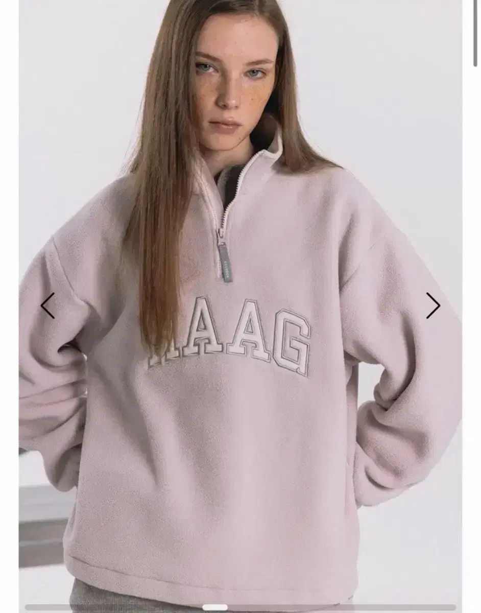 ヘイグ ハーフジップアップ ピンク