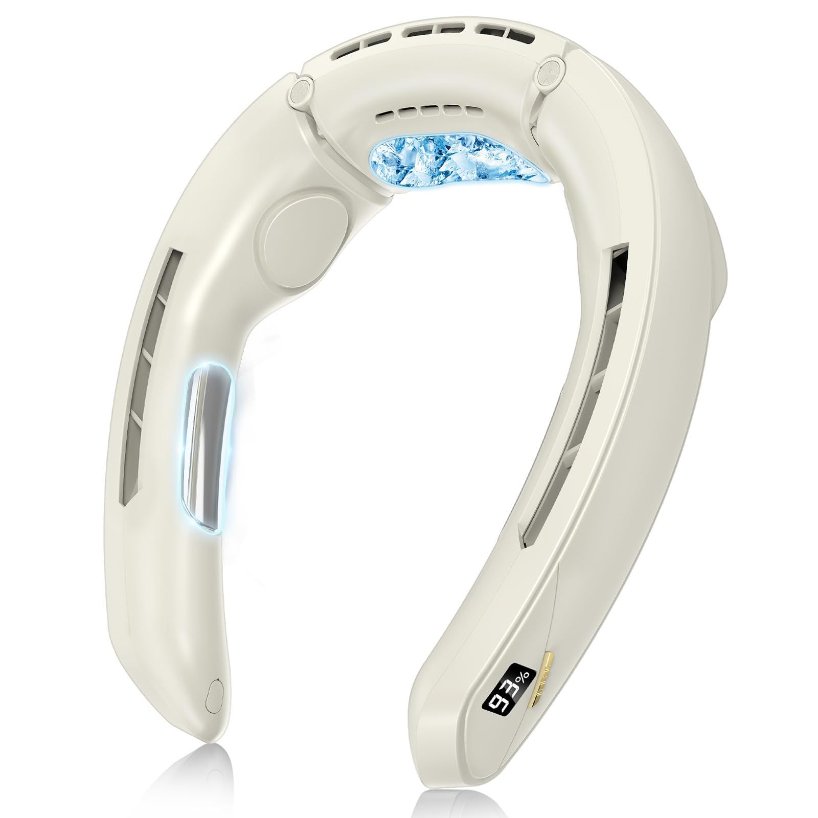 扇風機 4000 mAh大容量バッテリー 羽なし 急速充電 100段階風量調節 携帯扇風機 首掛けクーラー ネックファン 首 冷却 首掛け扇風機 冷やす ネッククーラー ペルチェ 軽量設計 冷却プレート スポーツ アウトドア 山登り 工事現場 通