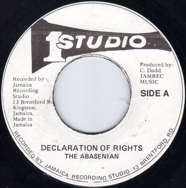 ジャマイカ7” Abyssinians Declaration Of Rights NONE STUDIO ONE