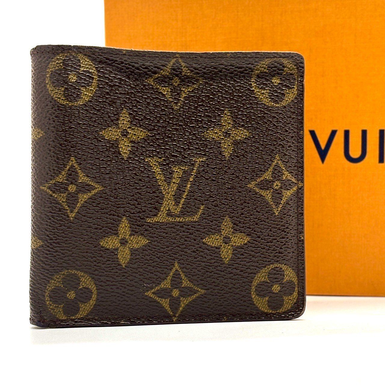 時を超える の美 LOUIS VUITTON ルイヴィトン 二つ折り財布 モノグラム ポルトフォイユ マルコ レザー PVC M 61675 ブラウン
