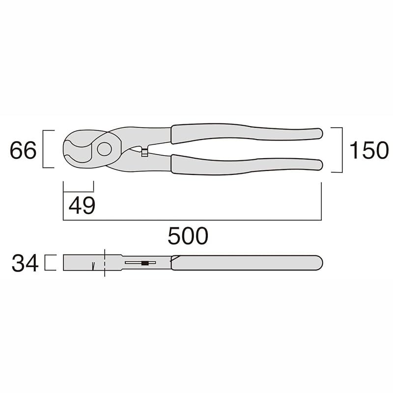 アルミケーブルカッター 軽量アルミハンドル