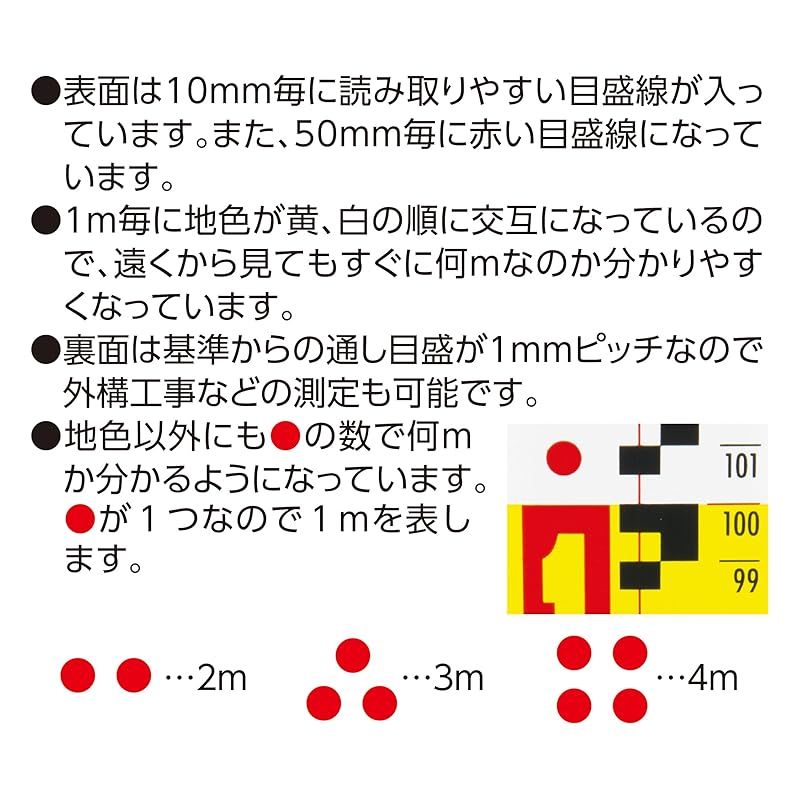  シンワ測定 Shinwa Sokutei アルミスタッフ II 5ｍ4段 表面10ピッチ 裏面1ピッチ 目盛付 分度器 定規 製図用品