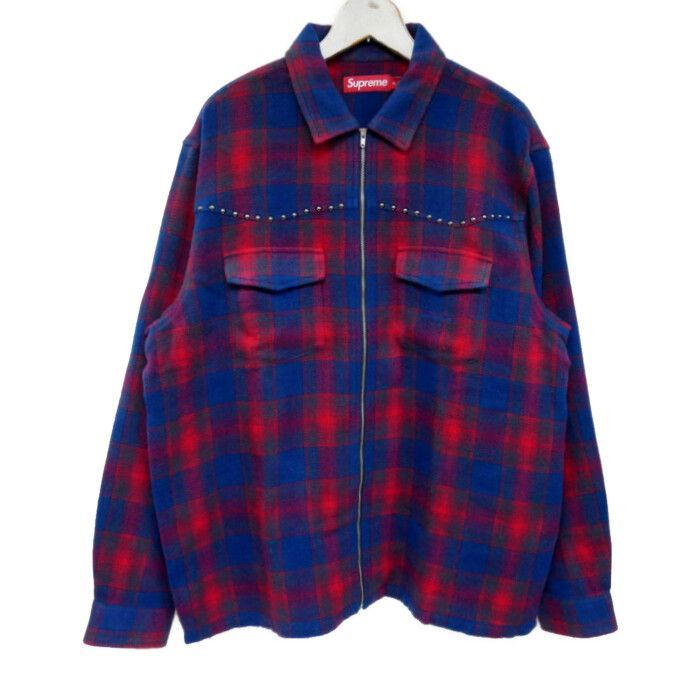 Supreme 国内正規 25AW 25FW Studded Shadow Plaid Zip Up Shirt