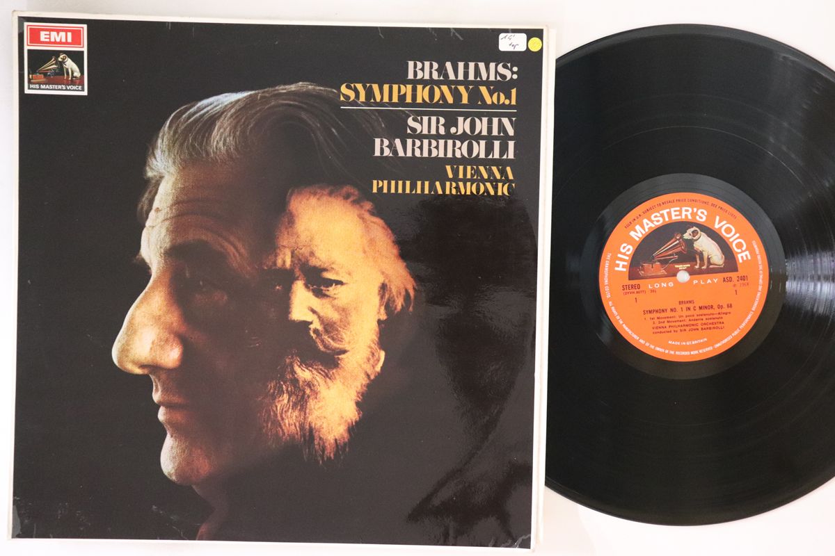 英LP ジョン・バルビローリ, ウィーン・フィルハーモニー管弦楽団 Brahms Symphony No.1 Op.68 ASD2401 HIS MASTERS VOICE /00260 レコード 英LP ジョン・バルビローリ, ウィーン Brahms Symphony No.1