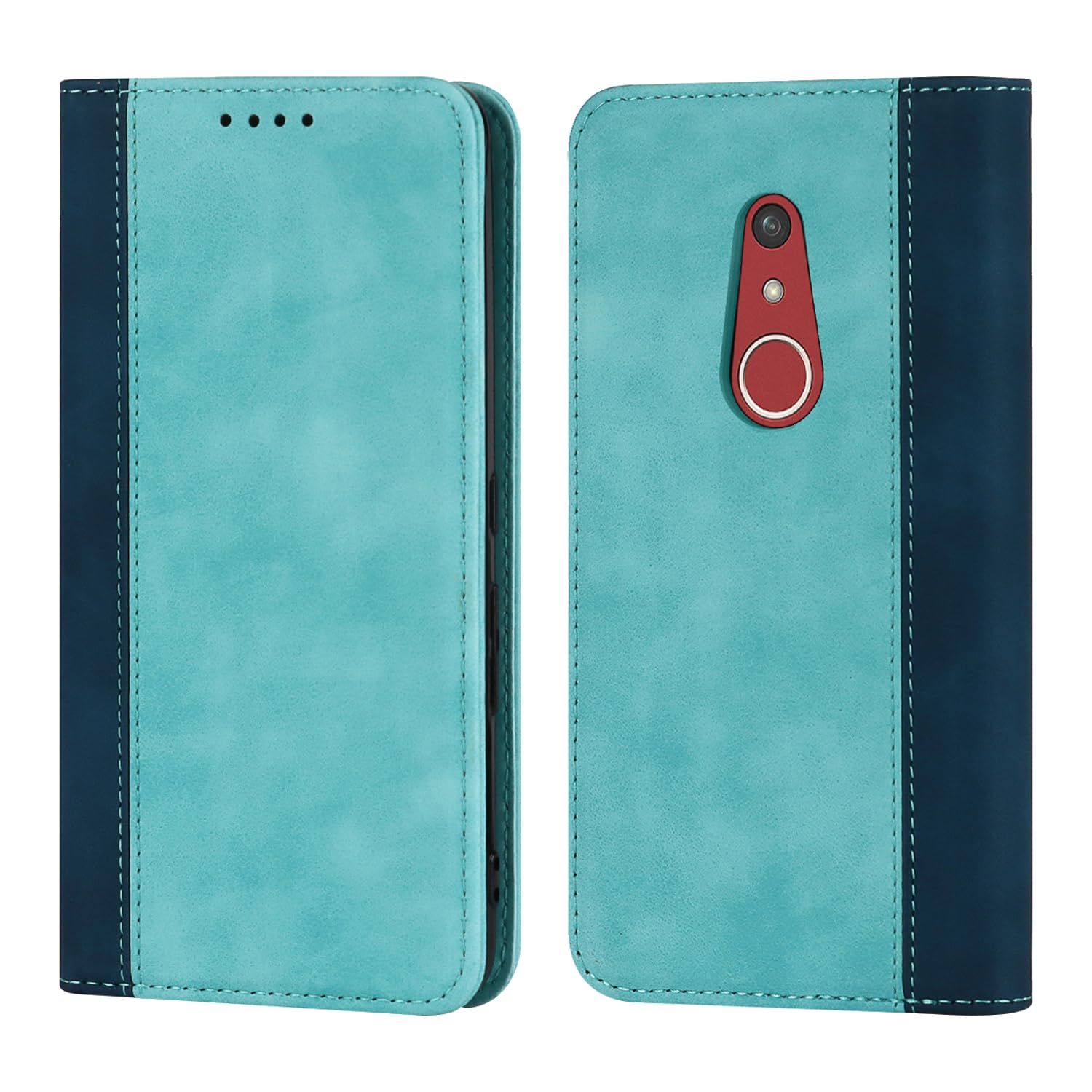 【特価セール】富士通 Fujitsu docomo be4+ BZ02 カバー 耐衝撃 手帳型 ケース カード収納 ケース f-41b Arrows スタンド機能 Arrows Plus フェイクレザー-ライトブルー+ダークブルー Be4 Ｈａｖａｙａ