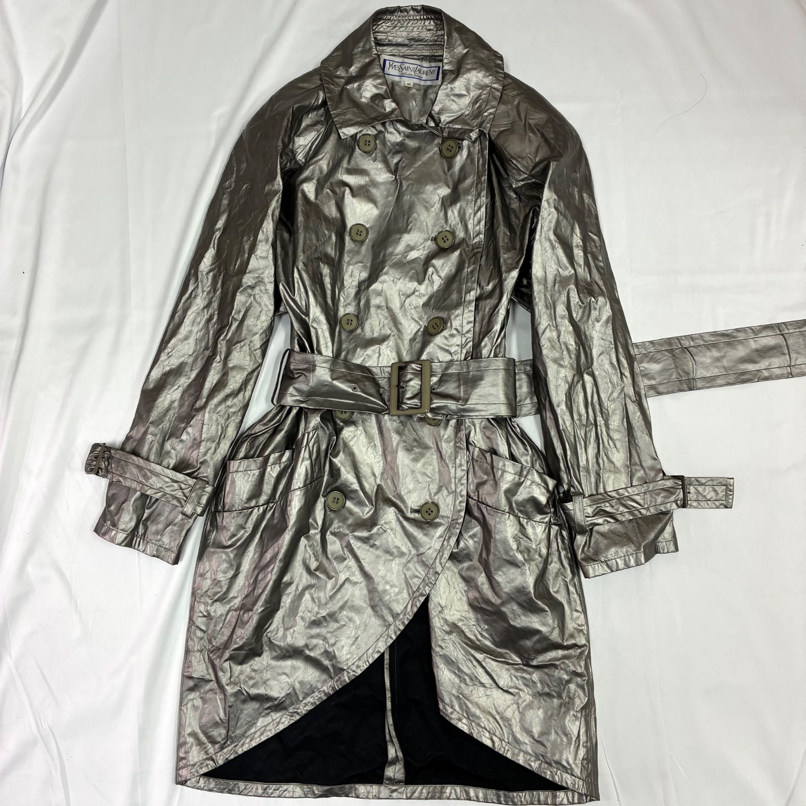 Yves Saint Laurent イヴ・サンローラン メタリック トレンチコート