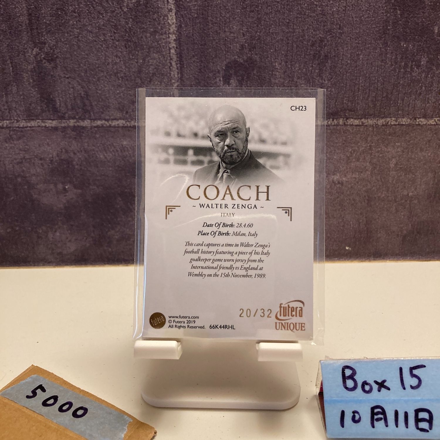 2019 Futera Unique Walter Zenga 20/32 Italy National Team Game 2019 Futera Unique Walter Zenga 20/32 Italy National Team Game