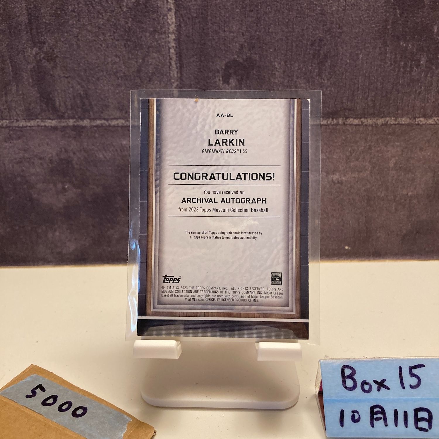 2023 Topps Museum Collection Barry Larkin 16/50 直筆サインカード