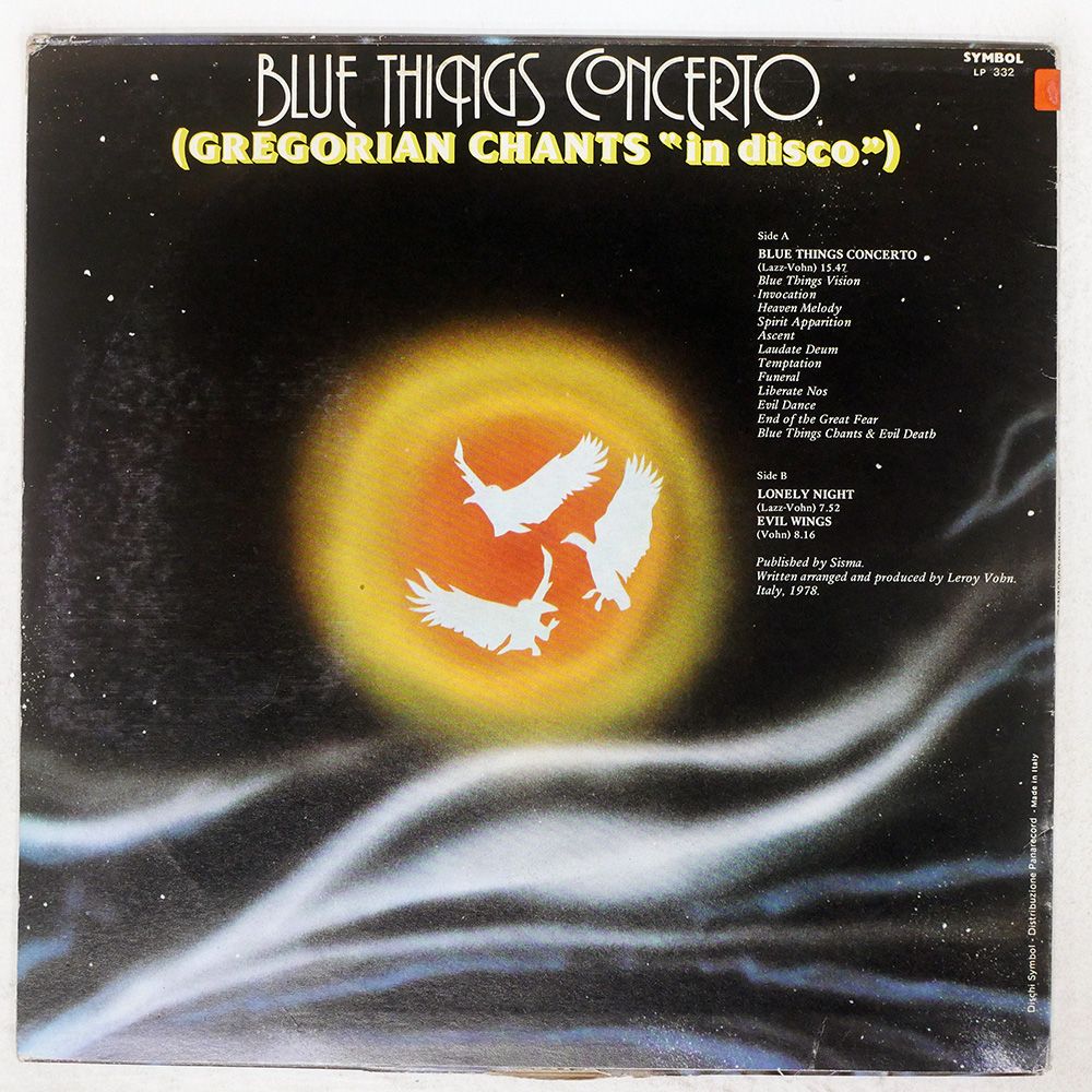 イタリア盤 LEROY VOHN BLUE THINGS SYMBOL LP 332