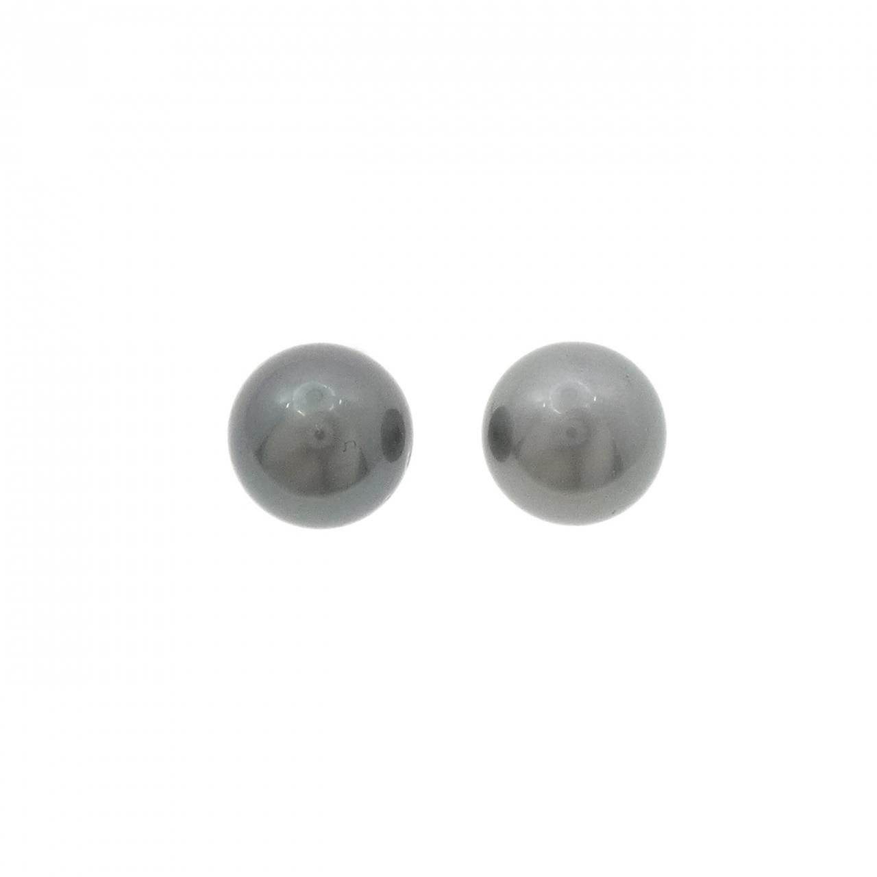 K 14 WG 黒蝶パール ピアス 11.2 mm