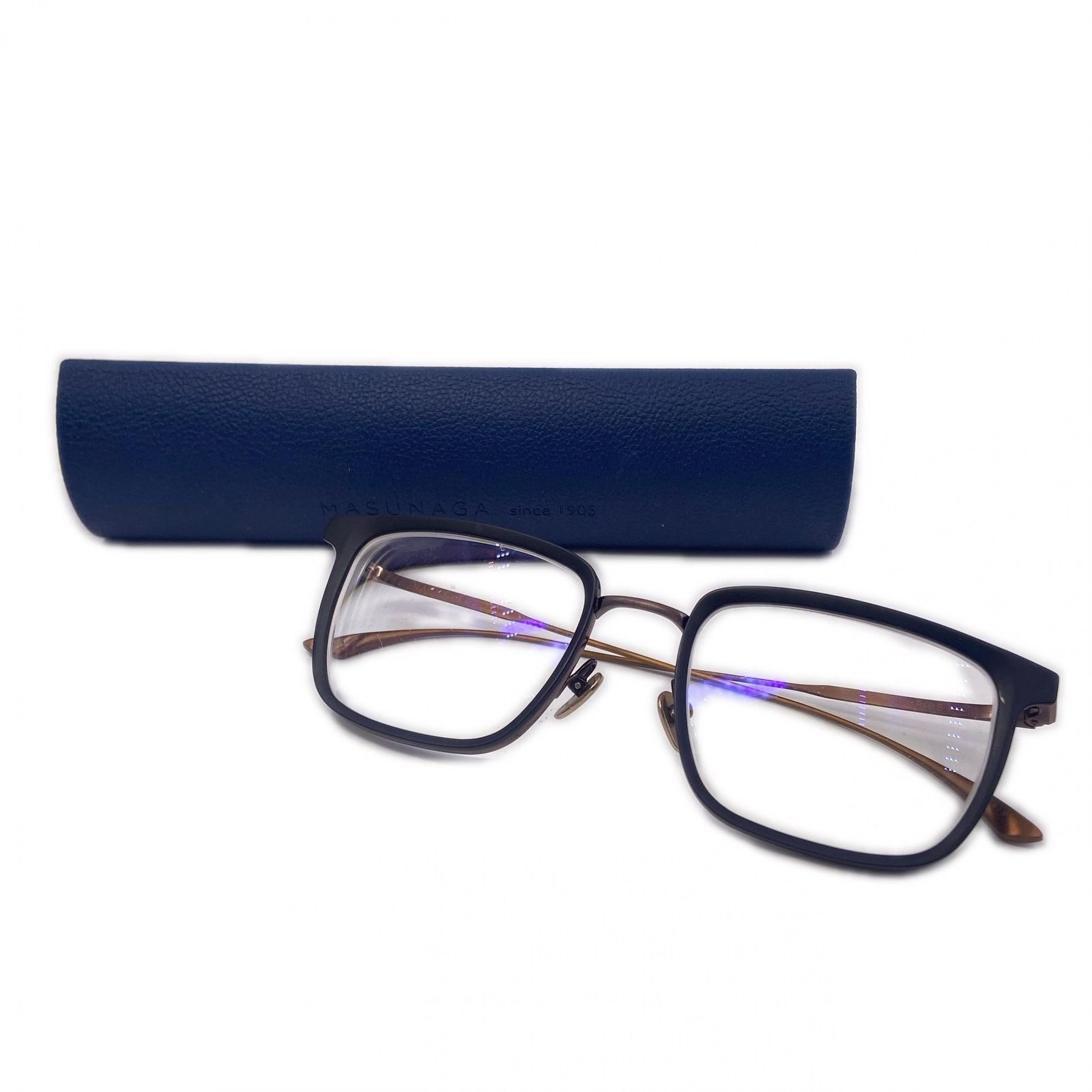 増永眼鏡 チタンフレーム 眼鏡 EMPIRE I SINCE 1905メガネ ユニセックス ブラック