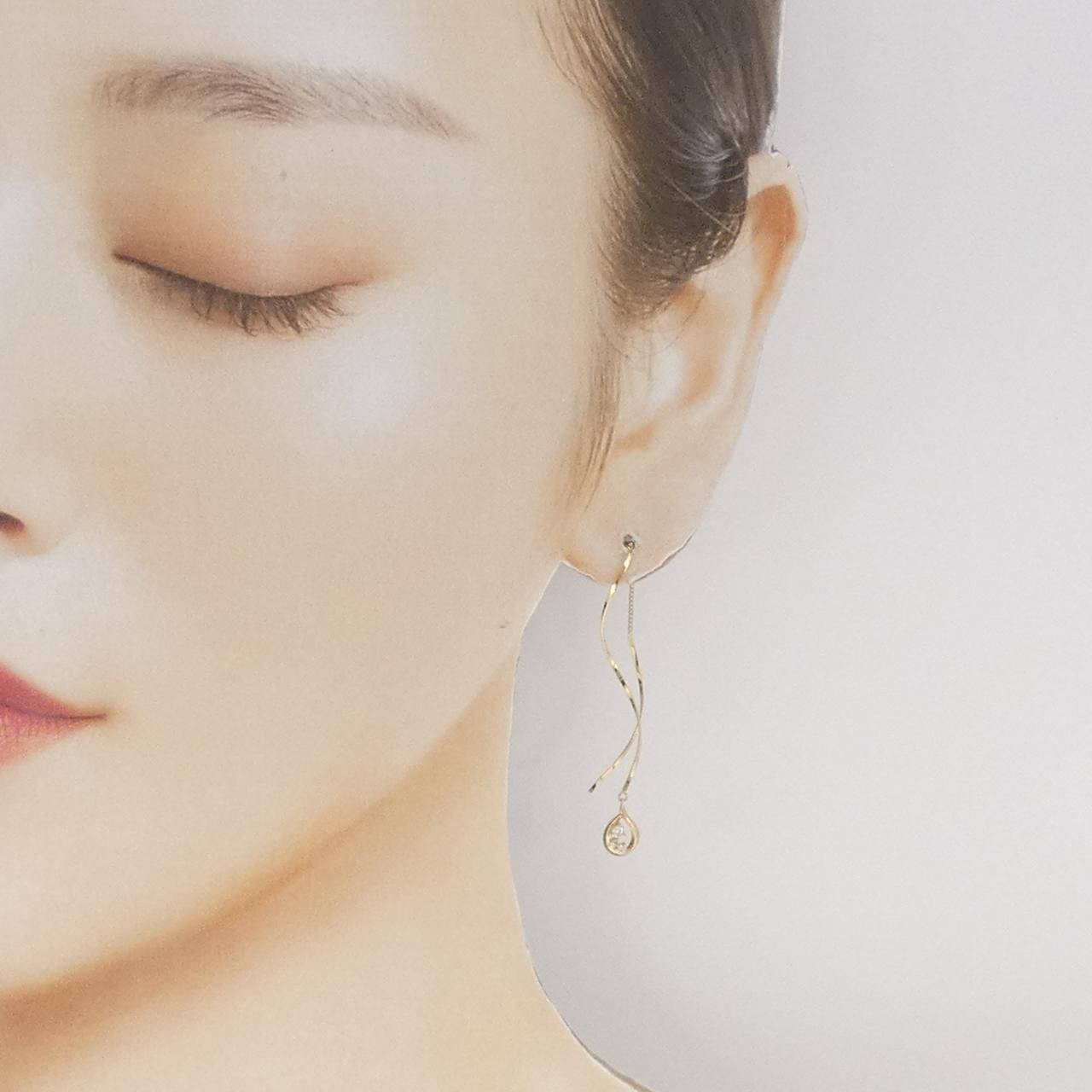 K18YG ダイヤモンド ピアス - メルカリ