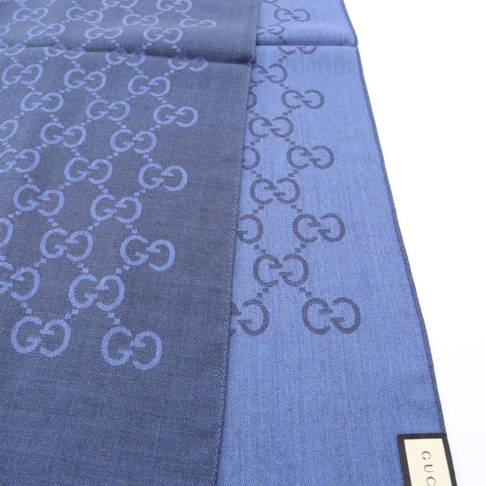 グッチ GUCCI ストール GG柄 1659043G6464269 ネイビー ウール シルク