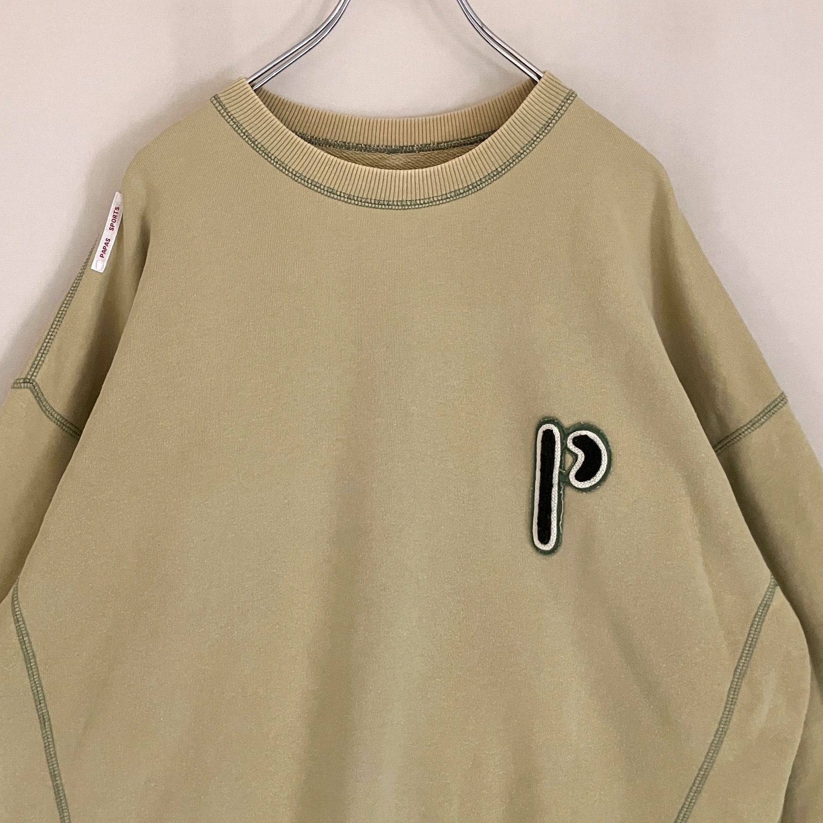 パパス/90s OLD Papas MANIERE DE HEMING☆レタードクルーネック 