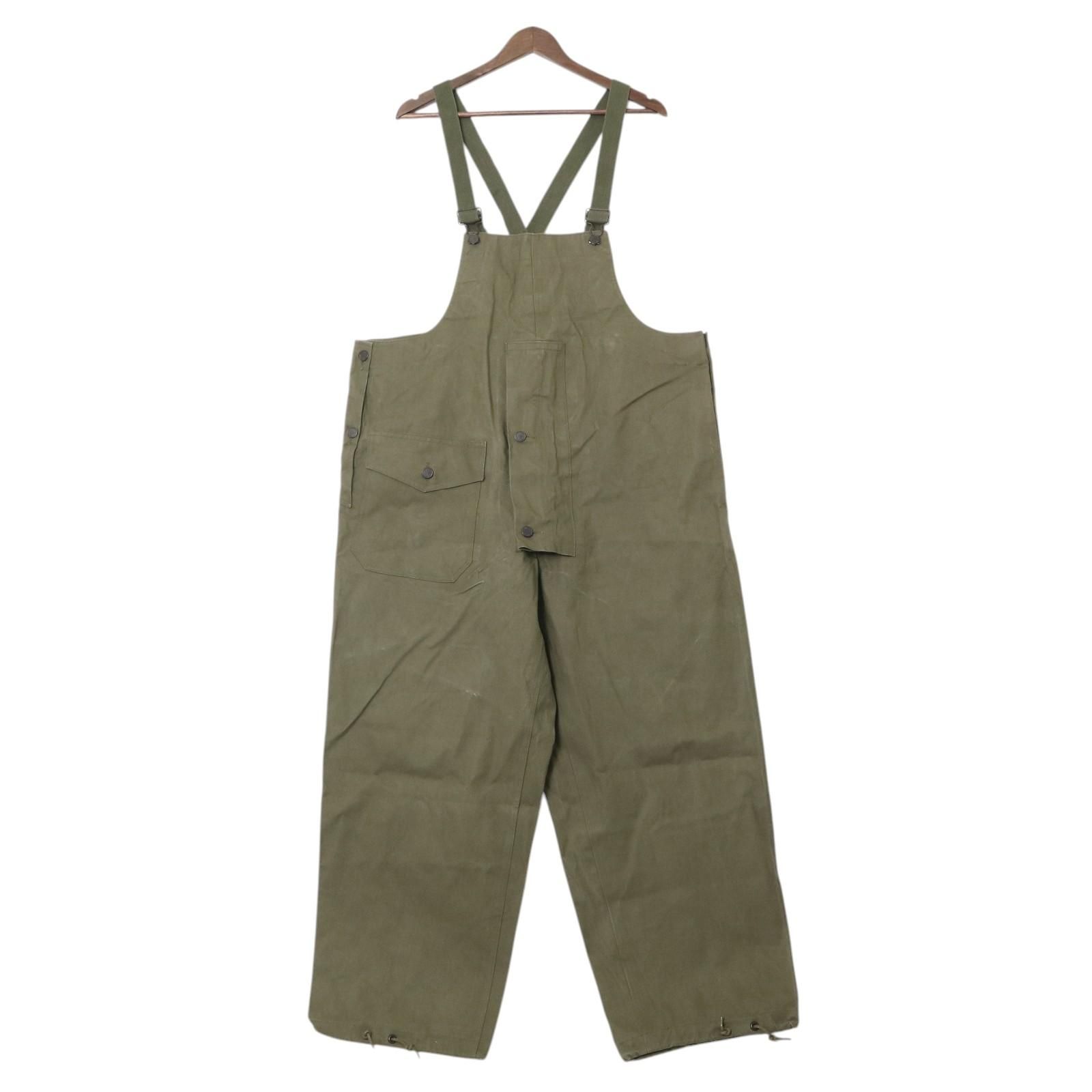 50年代 米軍実物 U S NAVY N 2 デッキパンツ ヴィンテージ ミリタリー オリーブ メンズ MEDIUM相当 古着 A 3698