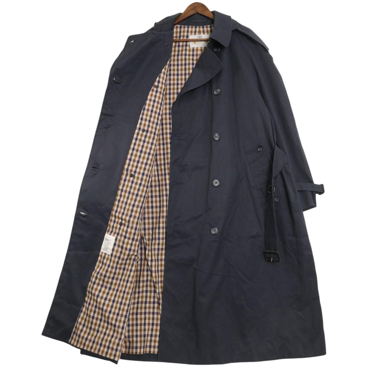 カナダ製 Aquascutum アクアスキュータム トレンチコート ネイビー