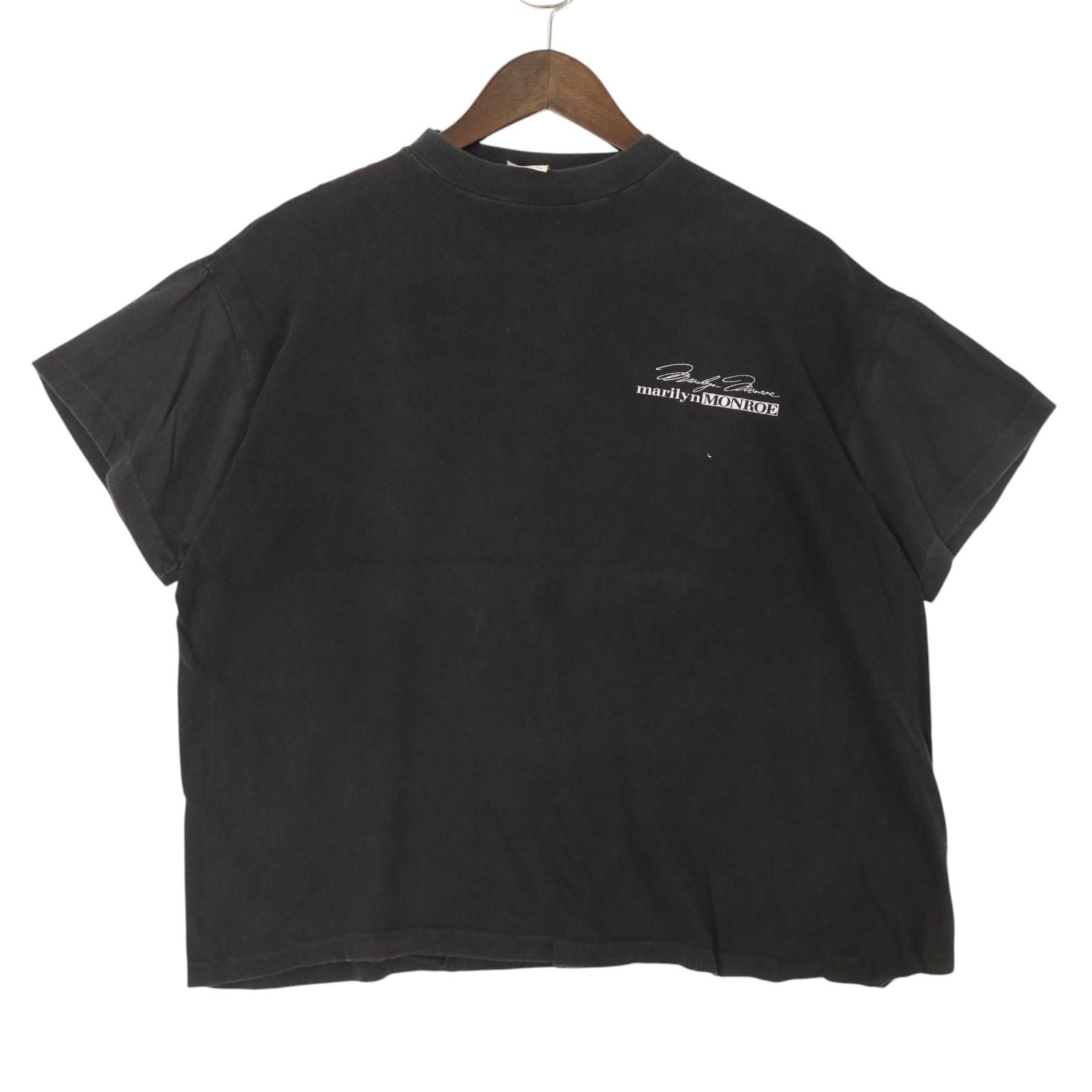 80年代 Caribbean Dream Marilyn Monroe マリリン モンロー 半袖Ｔシャツ ブラック メンズ L 古着 A 5007