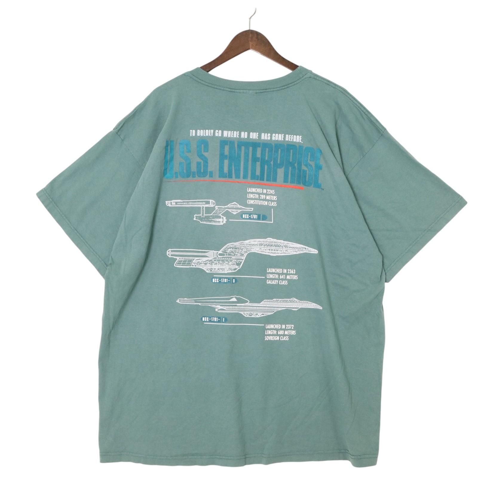 90年代 STAR TREK スター トレック 半袖Tシャツ グリーン メンズ XXL 古着 A 5009