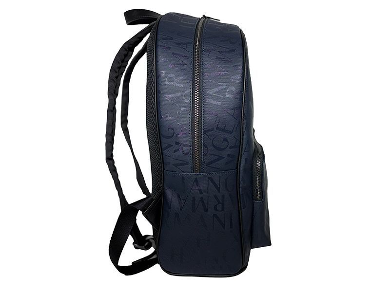 アルマーニ エクスチェンジ ARMANI 952394 CC 831 69536 NAVY MIRAGE GREY BACKPACK ロゴライン入り ネイビー系 ロゴ柄 コーティングナイロン バックパック リュックサック