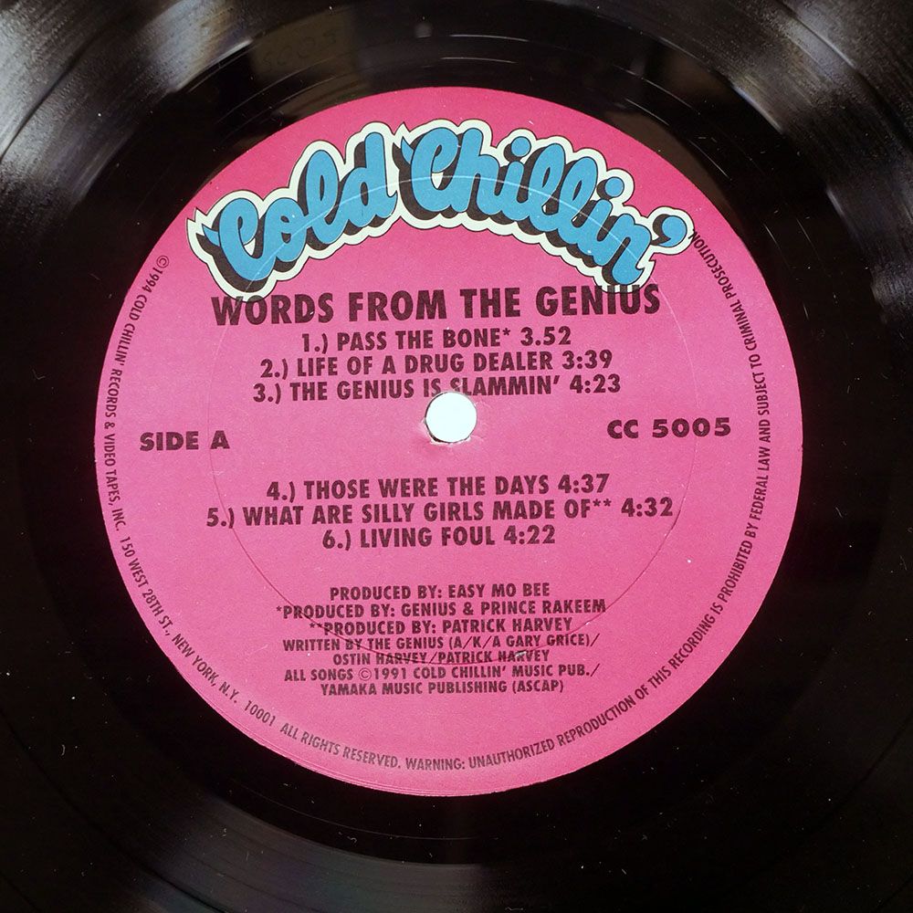 US盤 GENIUS/WORDS FROM/COLD CHILLIN' CC5005 LP - メルカリ