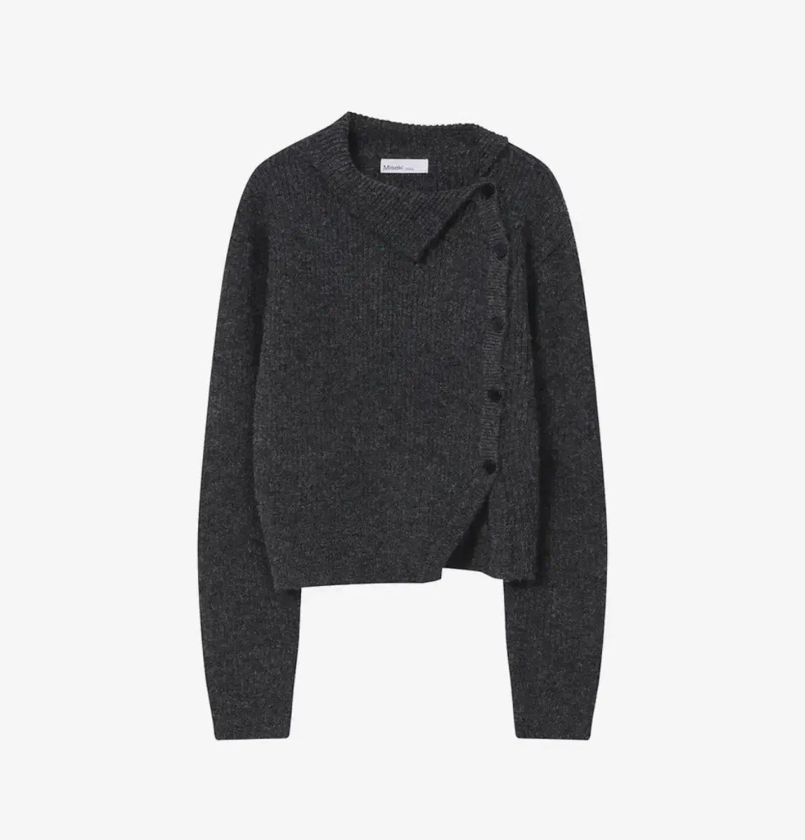 ミセキ ソウル サイド ボタン ニット チャコール