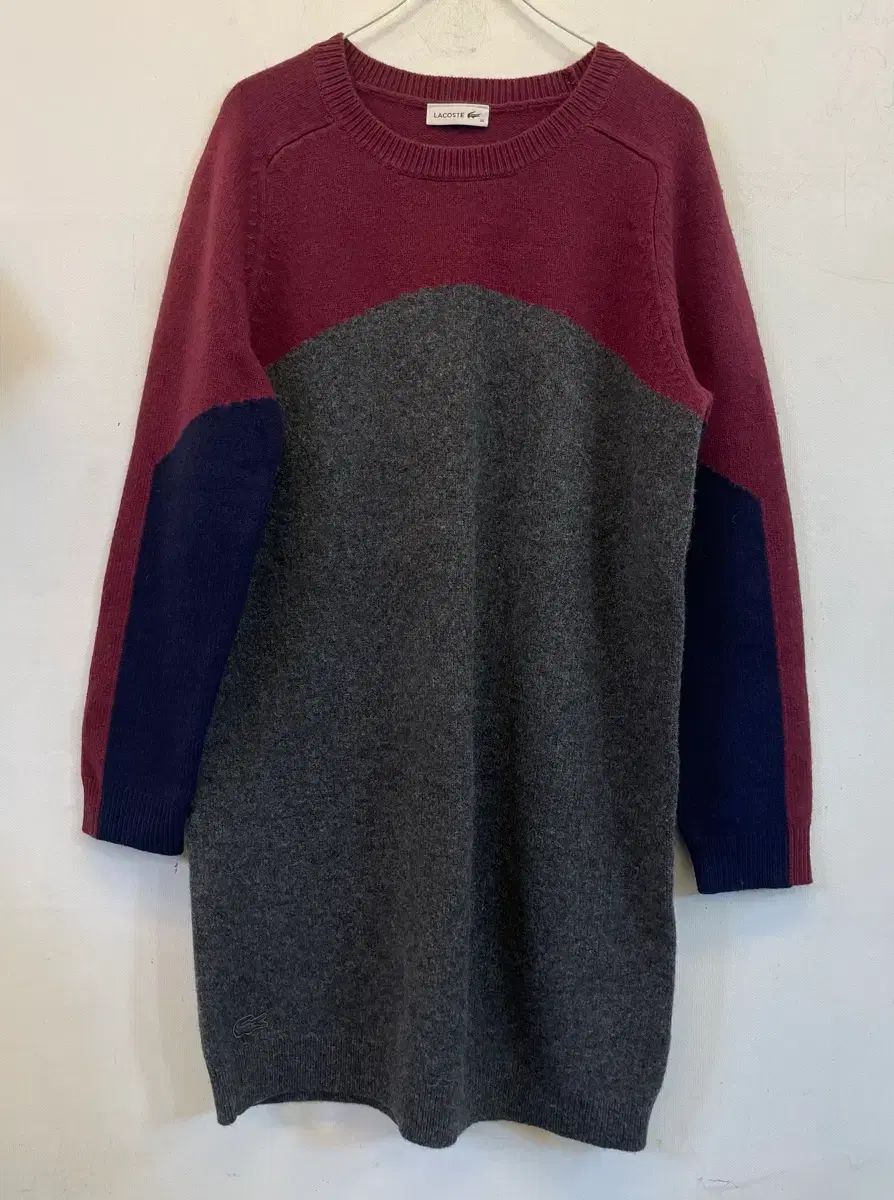 ラコステ ウールニットワンピース ロングニット メリノウール