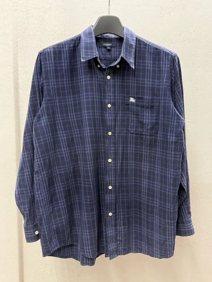 BURBERRY バーバリー チェック シャツ ネイビー xl - メルカリ