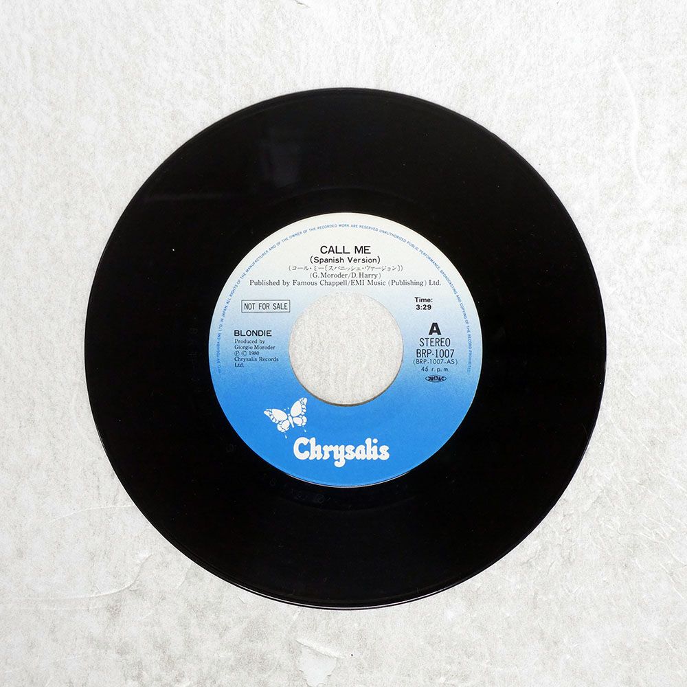 見本盤 US盤 BLONDIE/CALL ME/CHRYSAILS BRP1007 7 □ - メルカリ