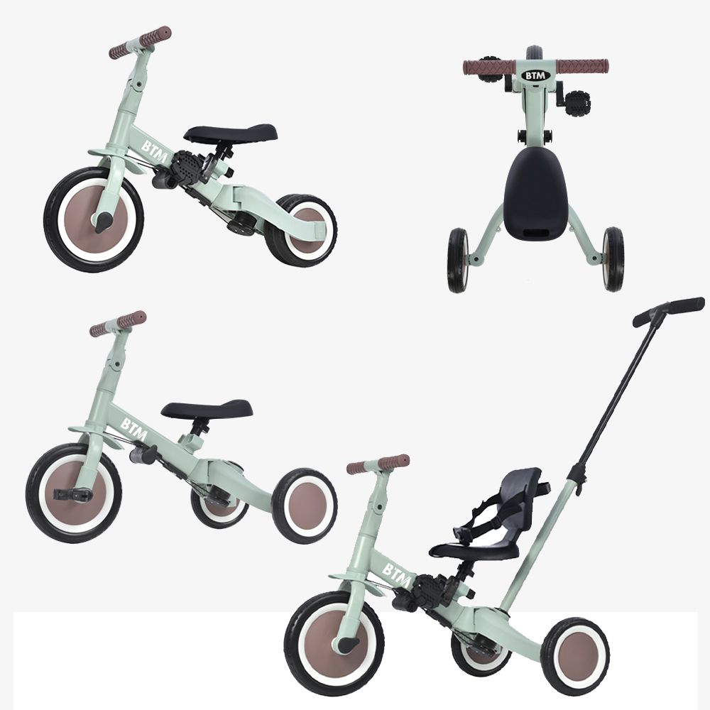 数量限定セール」 子供用三輪車 4in1 ミント×ブラウン 三輪車のりもの