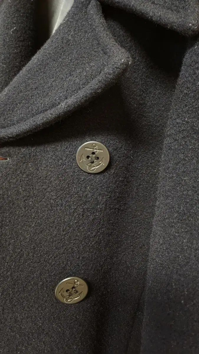 ウール80% 厚手 ピーコート ダークネイビー S 55 - メルカリ