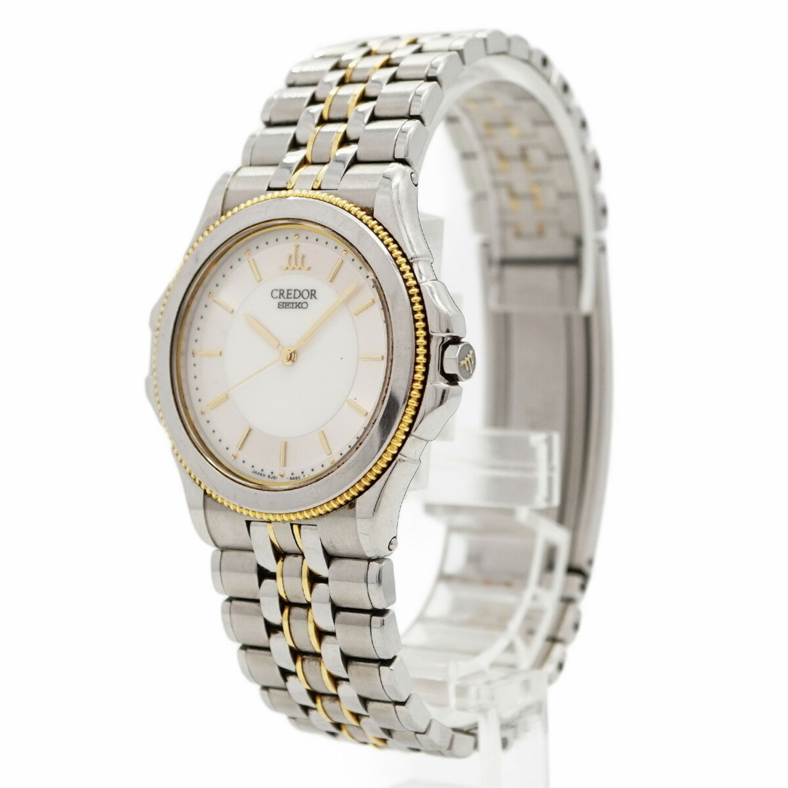 セイコー クレドール 8 J 81 6 A 20 シルバー文字盤腕時計 メンズ