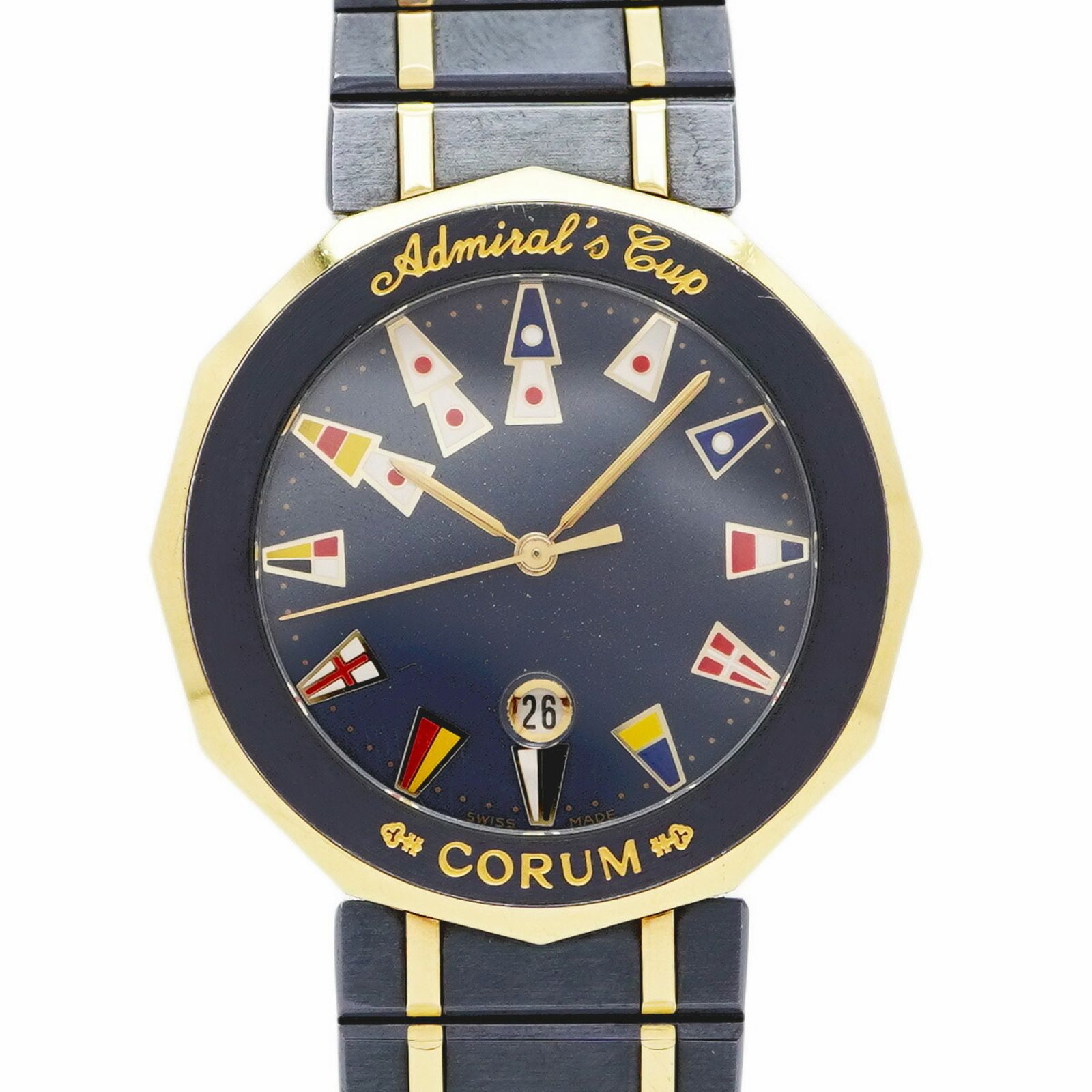 コルム アドミラルズカップ ガンブルー 99.810.31 ネイビー文字盤腕時計 メンズ