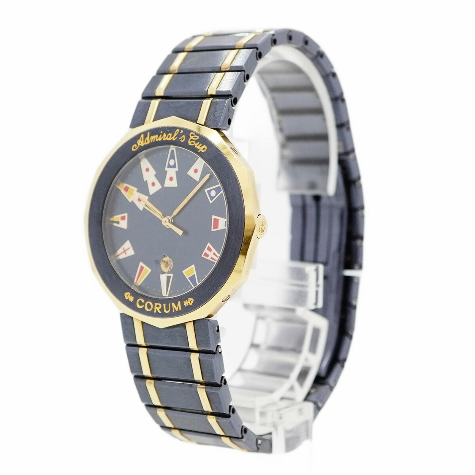 コルム アドミラルズカップ ガンブルー 99 810 31 ネイビー文字盤腕時計 メンズ