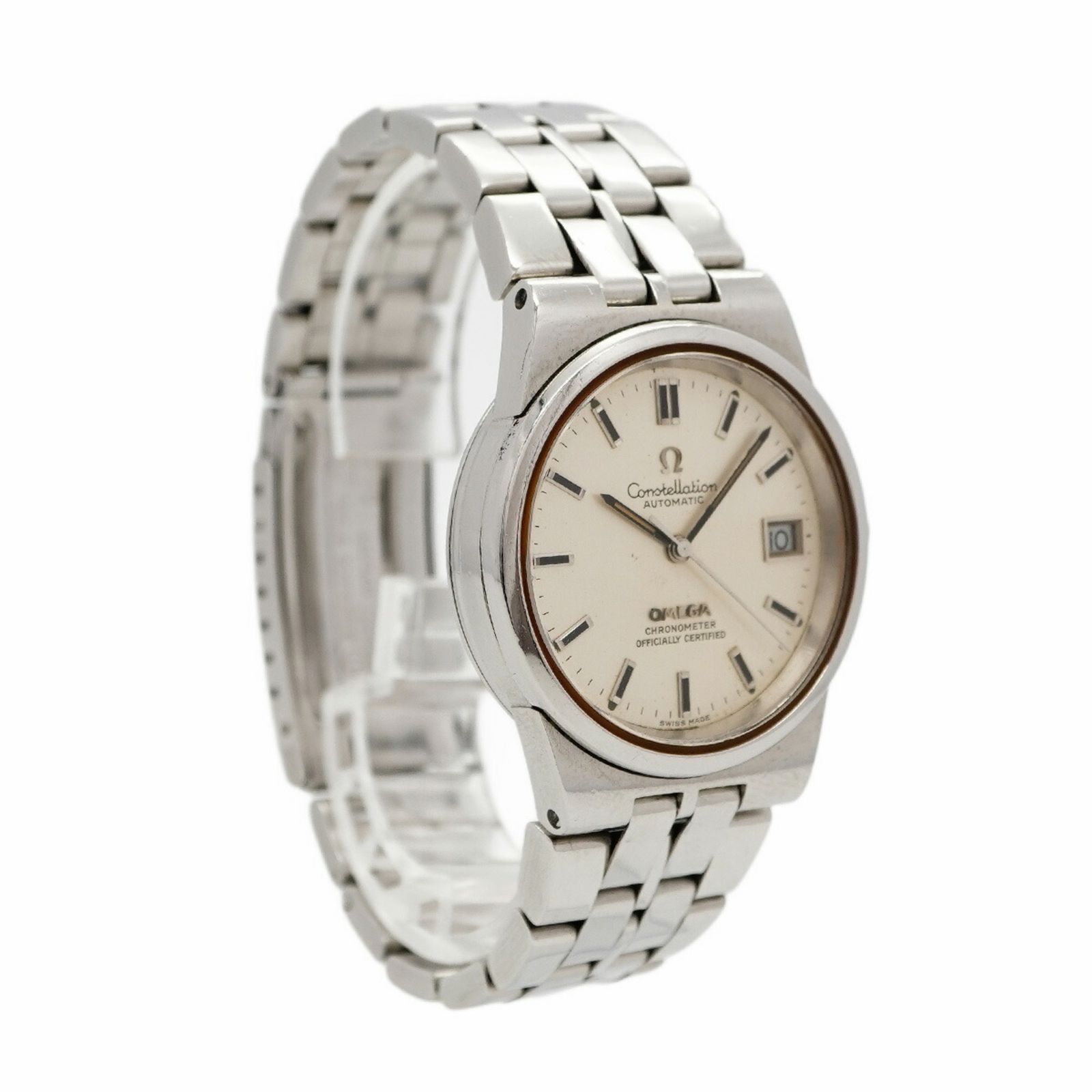 シルバー文字盤腕時計