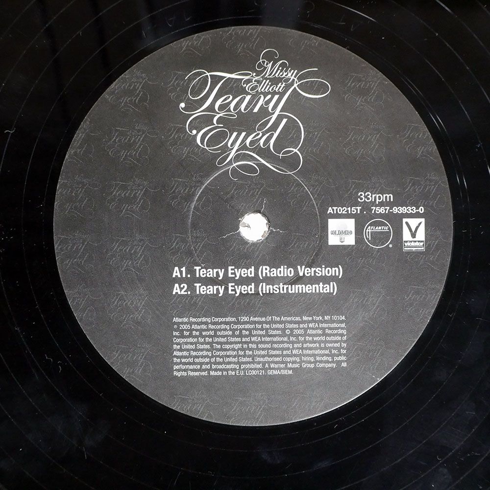 英 UK盤 MISSY ELLIOTT/TEARY EYED/ATLANTIC STREET AT0215T 12 - メルカリ