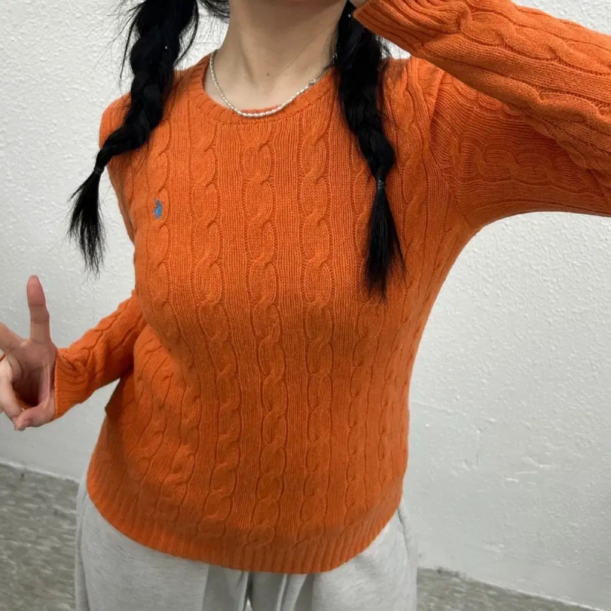 ポロ ラルフローレン ニット ケーブル ケーブル編み オレンジ s - メルカリ