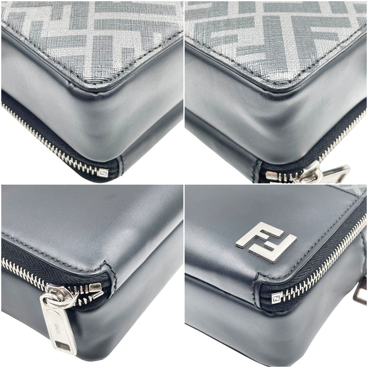 中古】 Fendi フェンディスクエアFF カメラケース オーガナイザー