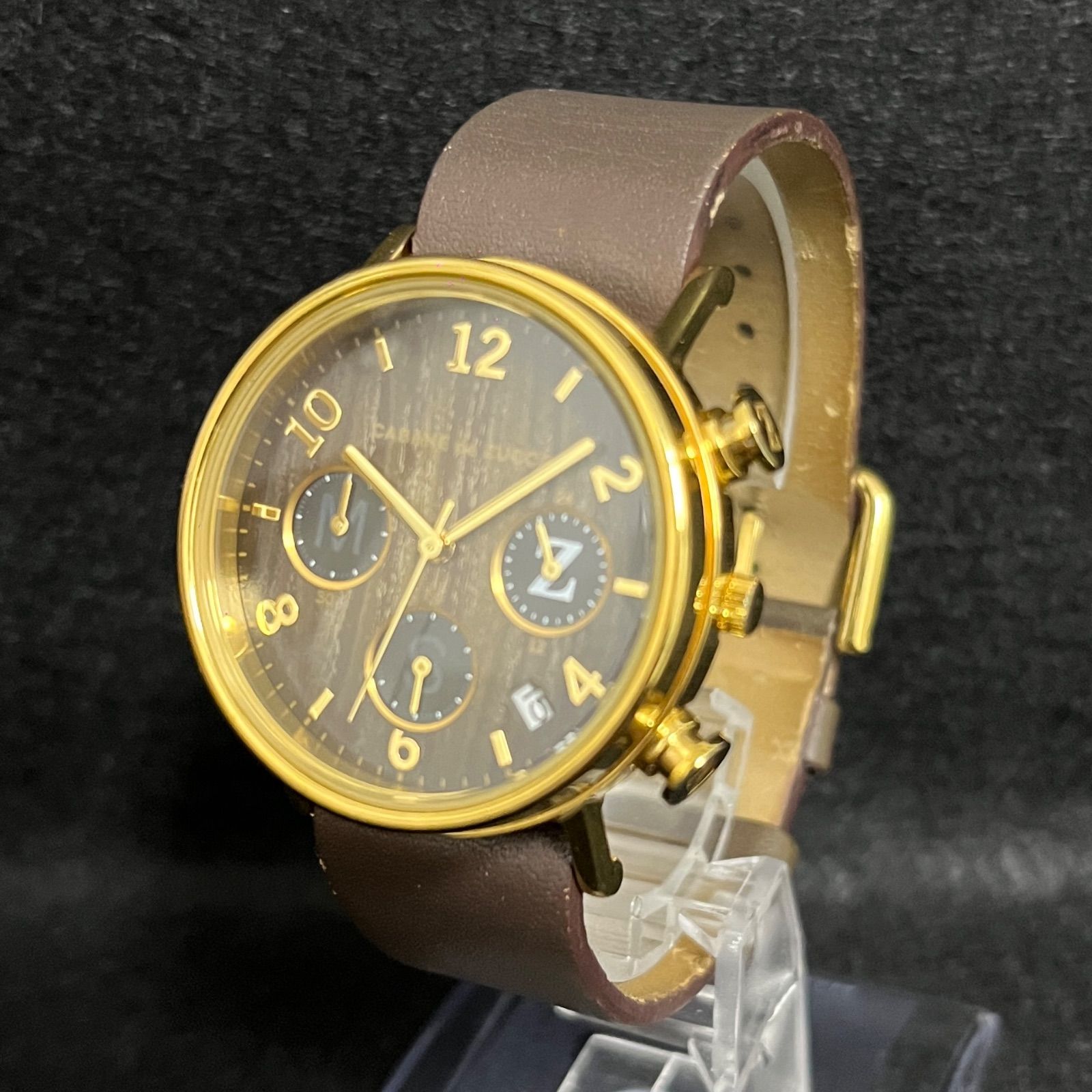 稼働品】 CABANE de ZUCCA アナログ 腕時計 カバンドズッカ ブラウン