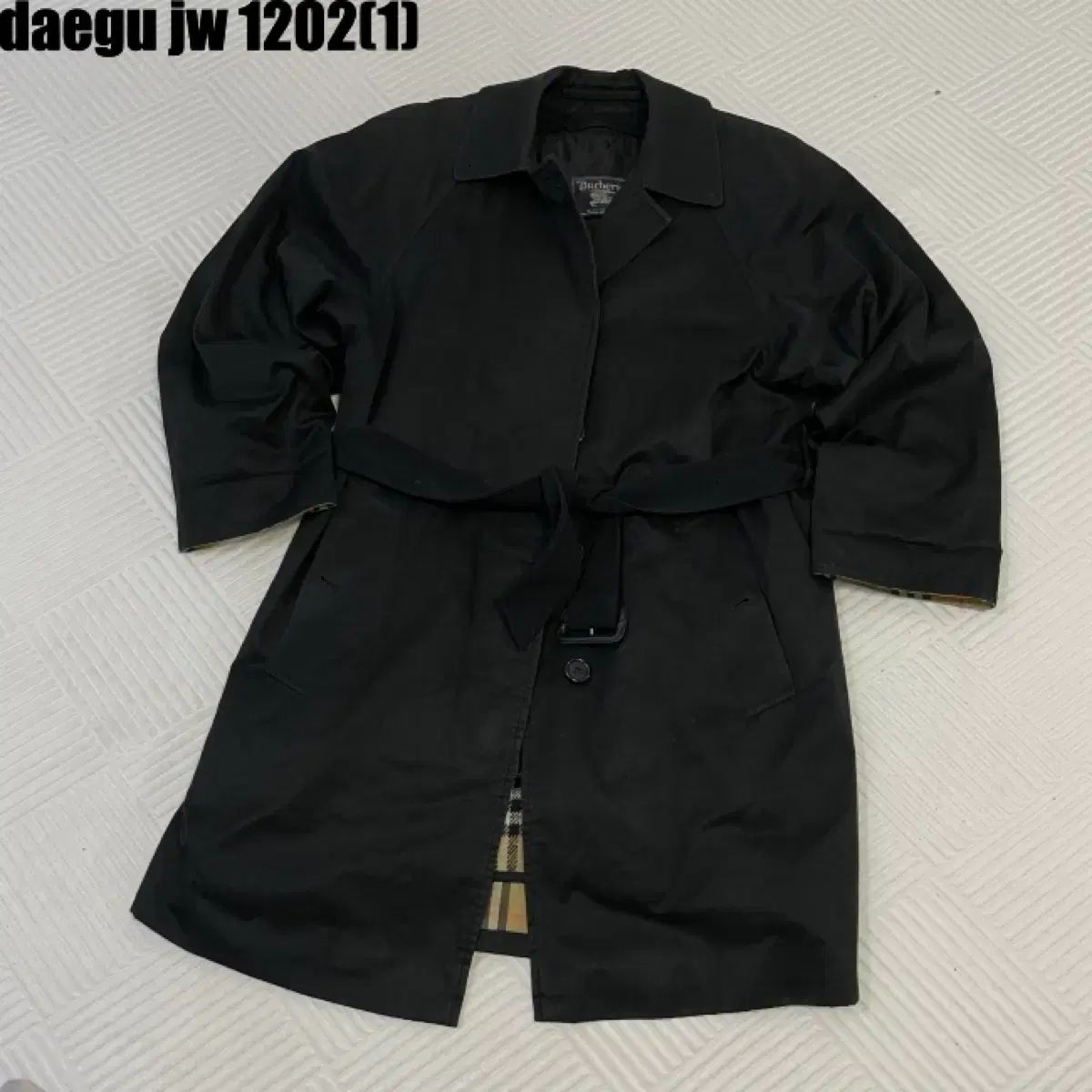 バーバリー ブラック トレンチ コート ベルト型 M