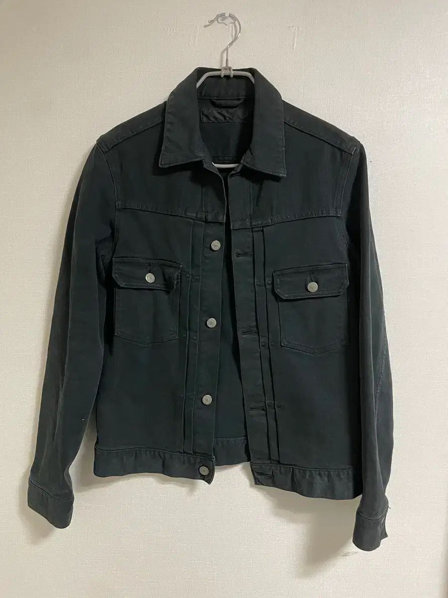 ブラック デニム トラッカー ジャケット
